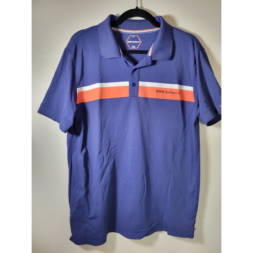 BMW Golfsport Polo Golf Shirt Men's L Blue